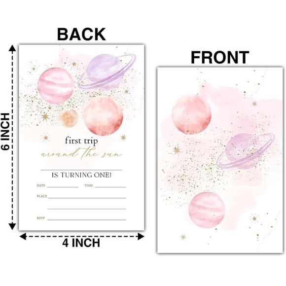 Other - “First Trip Around The Sun” Birthday Party Invitations for 1st Birthday 20 count